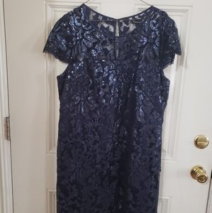Navy Blue formal sheath dress.Size 16 Worn once.